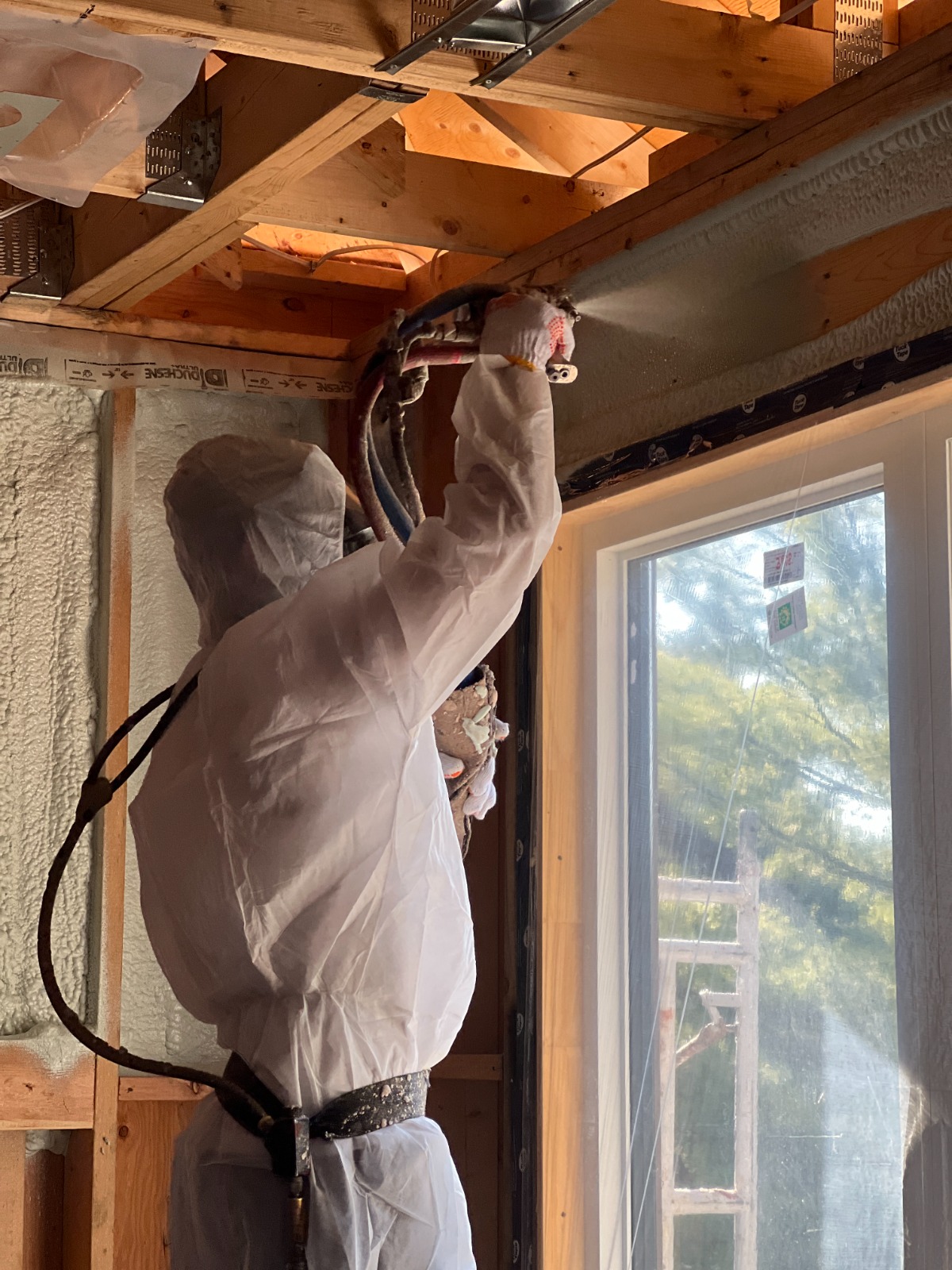 Ceiling spray foam insulation installation in Markham
