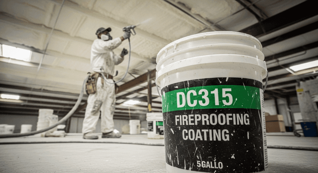 DC315 fire coating action shot