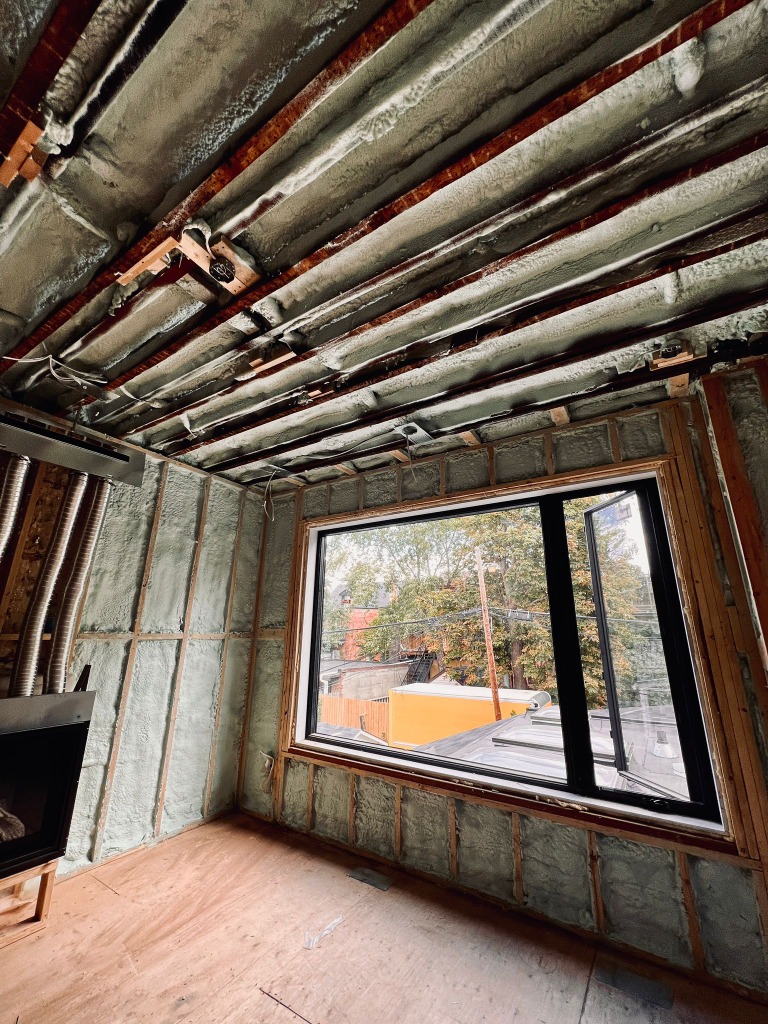 Spray foam insulation project in Kitchener
