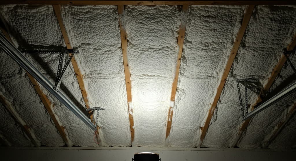 Garage ceiling spray foam